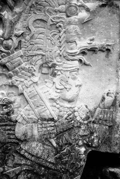 Panel 10 from Dos Pilas was originally a stela from neighbouring Arroyo de Piedra that was moved to Dos Pilas and re-erected after Dos Pilas conquered