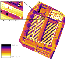 UAS thermal imagery of a solar panel array in Switzerland DroneMapper UAS Thermal Imagery.png