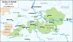 Mapa Księstwa Anhaltu