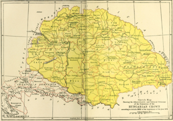 A map showing Hungary territories.