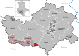 Läget för kommunen Edersleben i Landkreis Mansfeld-Südharz