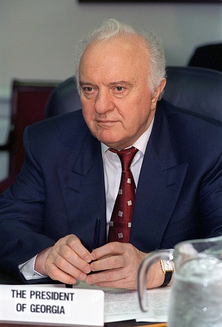 Eduard Shevardnadze at the Pentagon