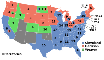 1892 electoral vote results