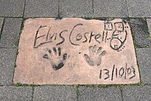 Costello's hand prints on the European Walk of Fame, Rotterdam Elvis Costello - European Walk of Fame.jpg