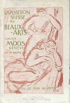 Forside til katalogen over den sveitsiske utstillingen for kunst, Galerie Moos, Genève, rue du Marché 13, fra 22. januar til 28. februar.  1918. Digitaliseringsbiblioteket for kunst og arkeologi (BAA), Genève