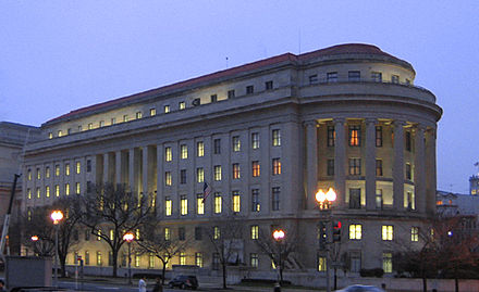 American administrative law often involves the regulatory activities of so-called "independent agencies", such as the Federal Trade Commission, whose headquarters is shown above.
