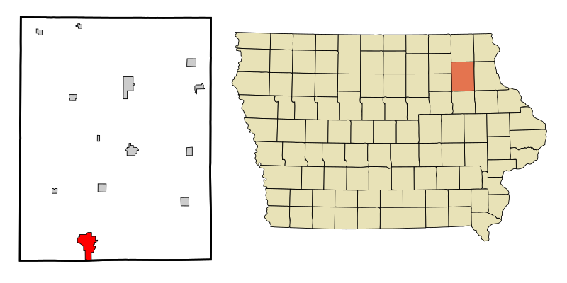 File:Fayette County Iowa Incorporated and Unincorporated areas Oelwein Highlighted.svg
