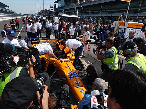 Fernando Alonso na Indy 500 de 2017.