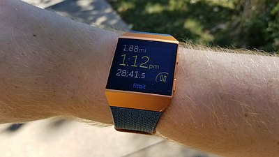 The Fitbit Ionic in workout mode