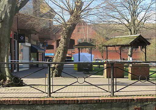 Forensic tent at The Maltings, Salisbury