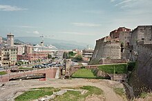 Hafen und Stadt von Savona von der Festung aus gesehen