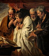 Οι Τέσσερις Ευαγγελιστές, λάδι σε μουσαμά, 134 × 118 εκ., Μουσείο του Λούβρου