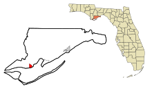 Franklin County Florida Incorporated a Unincorporated areas Apalachicola Highlighted.svg