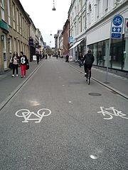 A bike road in central Aarhus.