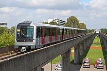 Metroviaduct in de Amsterdamse Bijlmermeer