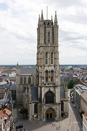 Illustrasjonsbilde av seksjonen Saint Bavo Cathedral i Gent