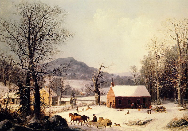 File:George Henry Durrie - Red School House, Winter.JPG