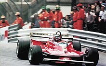 Gilles Villeneuve driving a Ferrari 312T in the 1979 Monaco Grand Prix Gilles Villeneuve, Monaco 1979.jpg