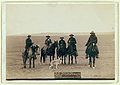 "Roping gray wolf," Cowboys take in a gray wolf on "Round up," in Wyoming (1887, LC-DIG-ppmsc-02636)