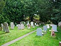 Gravestones outside the medieval Church of Saint Martin of Tours in Eynsford. [97]