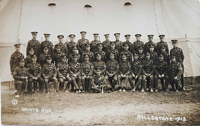 Group of the Hampshire Royal Horse Artillery, at Rolleston Camp, 1913