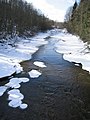 ヘルシンキとヴァンターの境界付近のピトゥカコスキ（Pitkäkoski）の冬季の急流