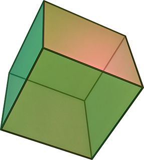 Cube A geometric 4-dimensional object with 6 square faces