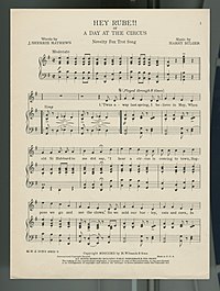 1891 sheet music for "Hey Rube!! or, A Day at the Circus" Hey Rube!! or, A day at the circus (NYPL Hades-447682-1153778).jpg
