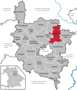 Elhelyezkedése Amberg-Sulzbach térképén