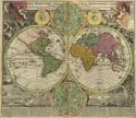 Weltkarte von Johann Baptist Homann, erstellt 1707, nachgedruckt im „Grossen Atlas über die ganze Welt“ 1716