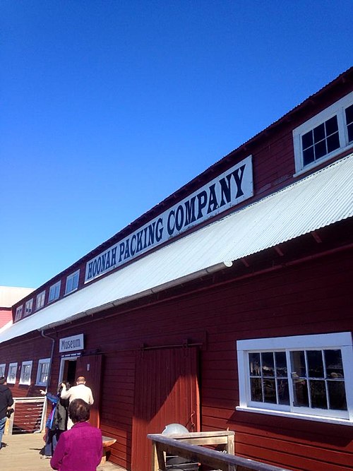 The Hoonah Packing Company building at Icy Strait Point, now used as a tourist destination for cruise ships