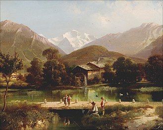 Watermill with a Mountain View