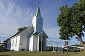 Færder kirke på øya Hvasser i Vestfold Foto: Juli 2020