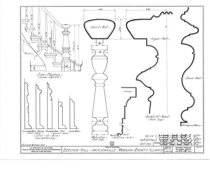 File:Illinois College, Beecher Hall, Jacksonville, Morgan County, IL HABS ILL,69-JACVI,2A- (sheet 10 of 11).png