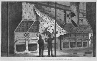 Inspection of the boilers, after their explosion Illustrated London News - 1876-09-02 - HMS Thunderer, boilers.jpg