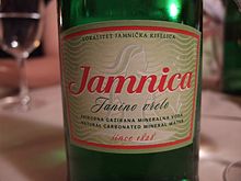 The label on the bottle of Jamnica. Jamnica water.jpg