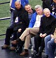 New York Giants GM Jerry Reese, former defensive coordinator Steve Spagnuolo, offensive coordinator Kevin Gilbride & Coughlin at Giants stadium.