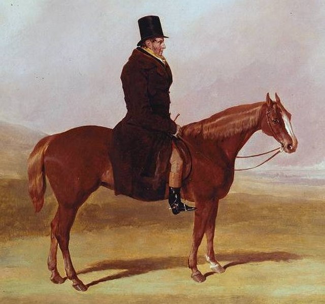 John Barham Day at Newmarket in 1841, detail of painting by Harry Hall