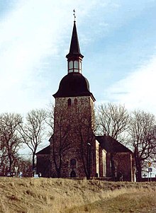 Jomala kyrka på Åland, våren 1991..jpg