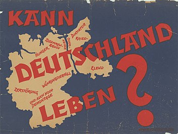 "גרמניה תוכל לחיות?". התפרסם בשנת 1947 במיקום לא ידוע על ידי ה-CDU.