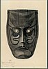 Painting of carved and painted wooden mask.