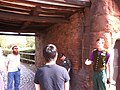 Keeper of Collections Paul Thompson explaining the Whitefriars postern gateway (on the way to the off-site stores at Whitefriars, Coventry).