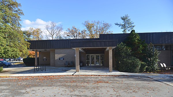 The main entrance to Kensington Park Library, Montgomery County, MD