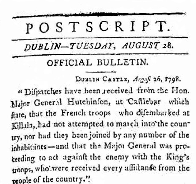 Account of the French movements after the landing in Killala