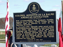 Historical marker commemorating the battle Labalme 2010c.jpg