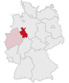 Lage des Regierungsbezirkes Detmold in Deutschland
