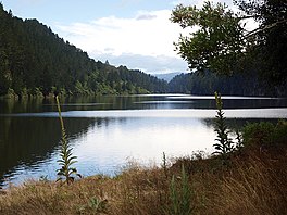 Melihat danau dari Danau Matahina