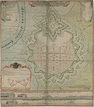 Erik Dahlberghs förslag till förbättring av befästningarna i Landskrona 1680.