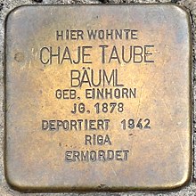 Pierre d'achoppement de Leipzig Chaje Taube Bäuml.jpg