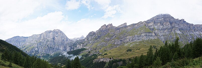 mountains above of Leukerbad, Daubenhorn, Gemmi-Plattenhörner and Rinderhorn